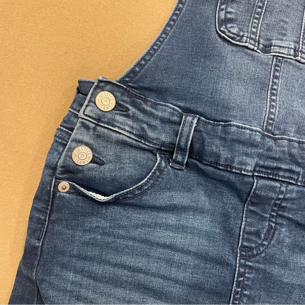 Girl’s Justice Denim Overall Skirt with Red Bandana Straps Size 10 - Picture 3 of 9